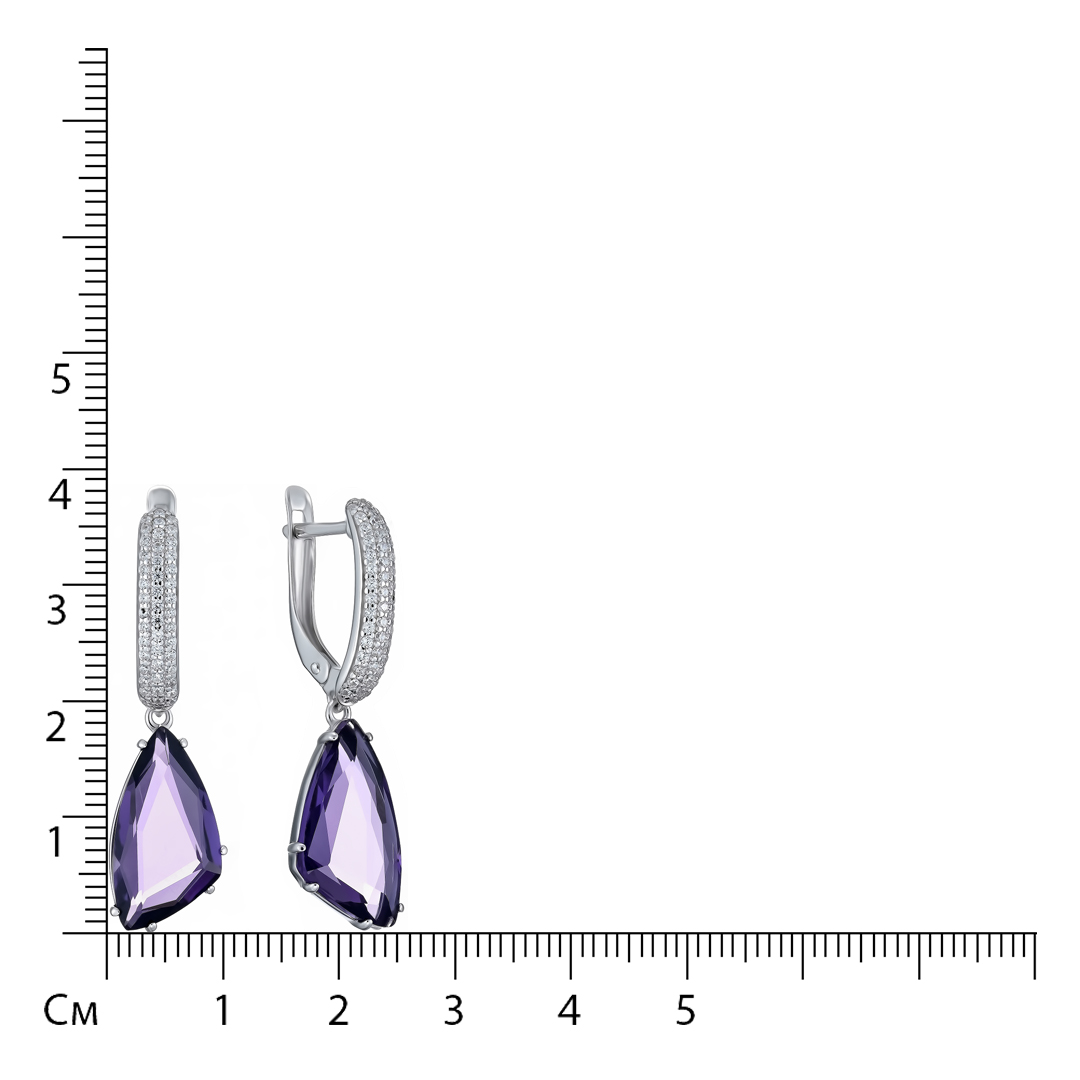 Серебряные серьги с аметистами