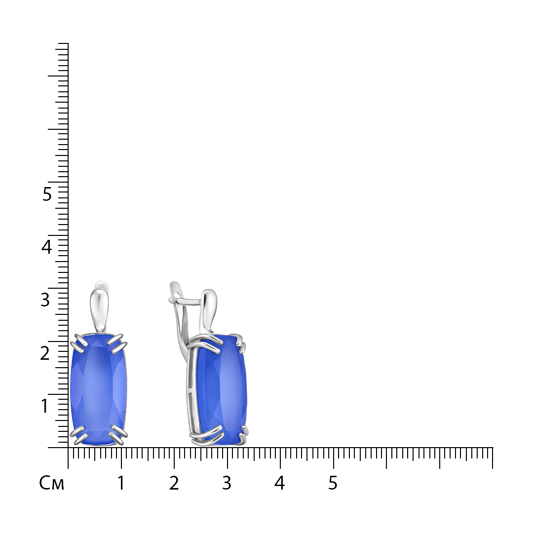 Серебряные серьги 925 пробы; вставки 2 Халцедон;