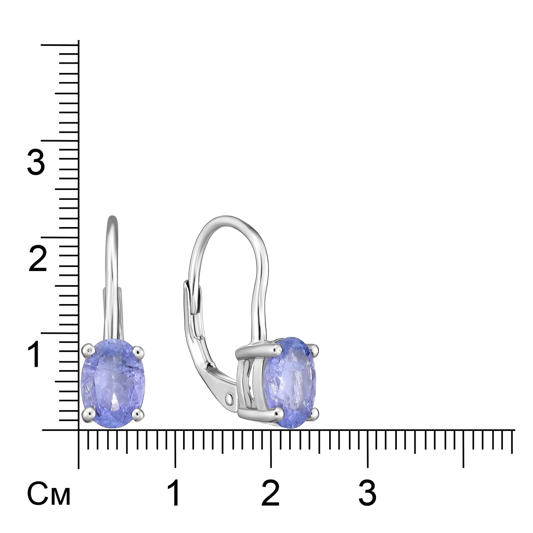 Серебряные серьги с танзанитами