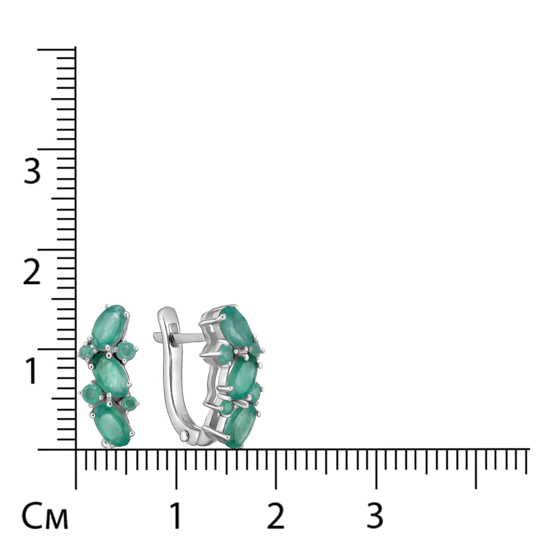Серебряные серьги с изумрудами