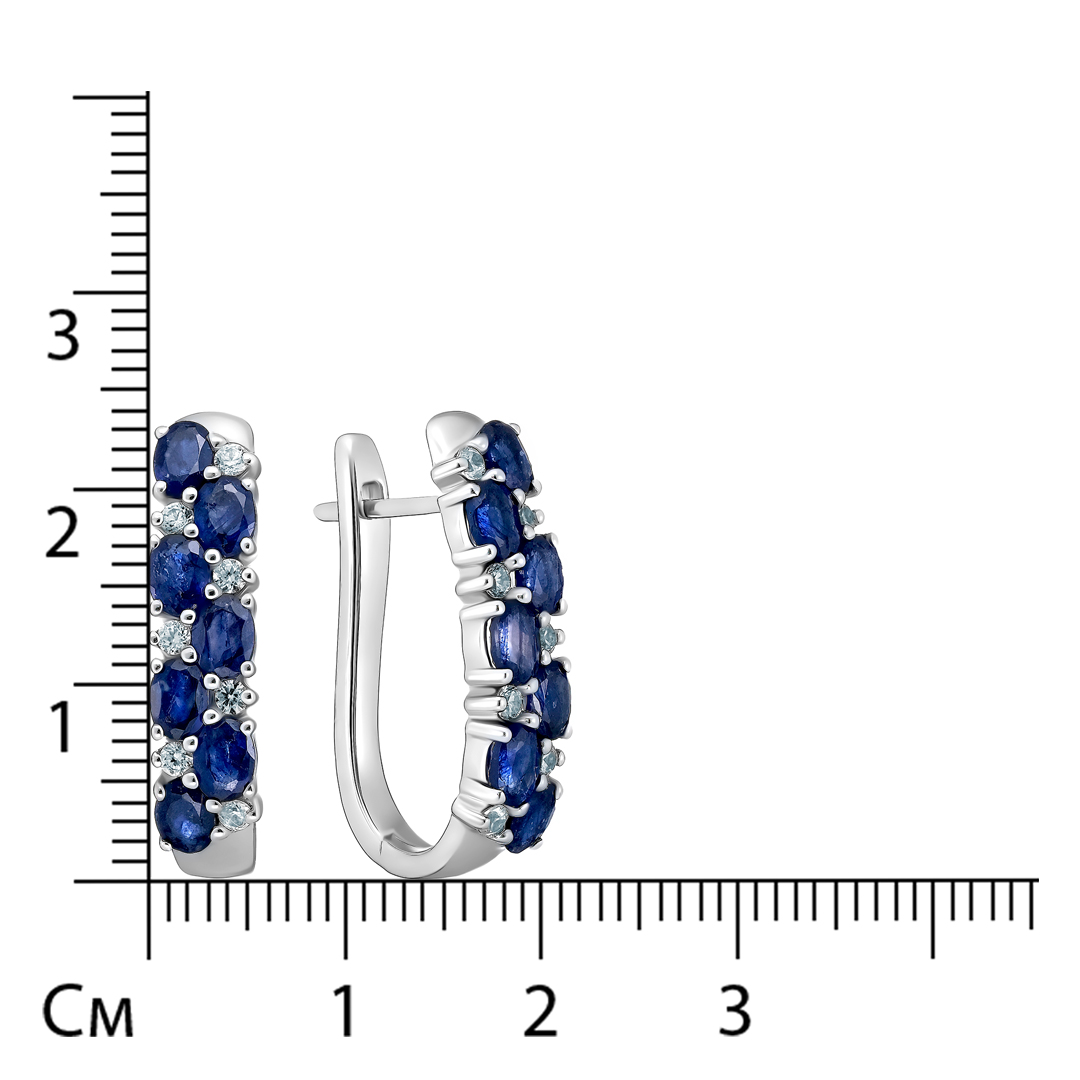 Серебряные серьги с сапфирами