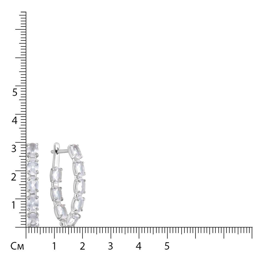 Серебряные серьги 925 пробы; вставки 16 Кварц розовый;