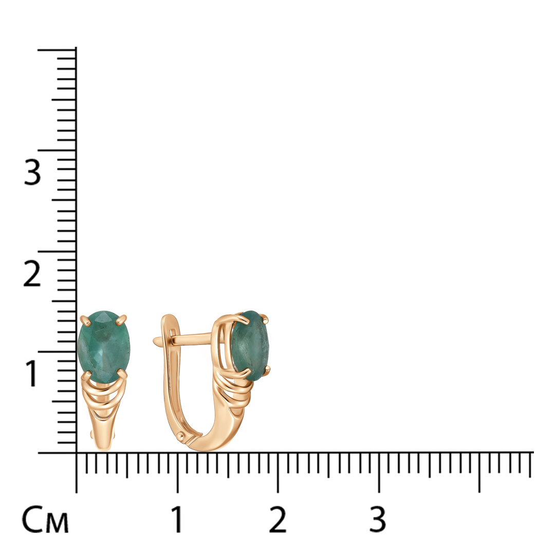 Серьги из золота с изумрудами