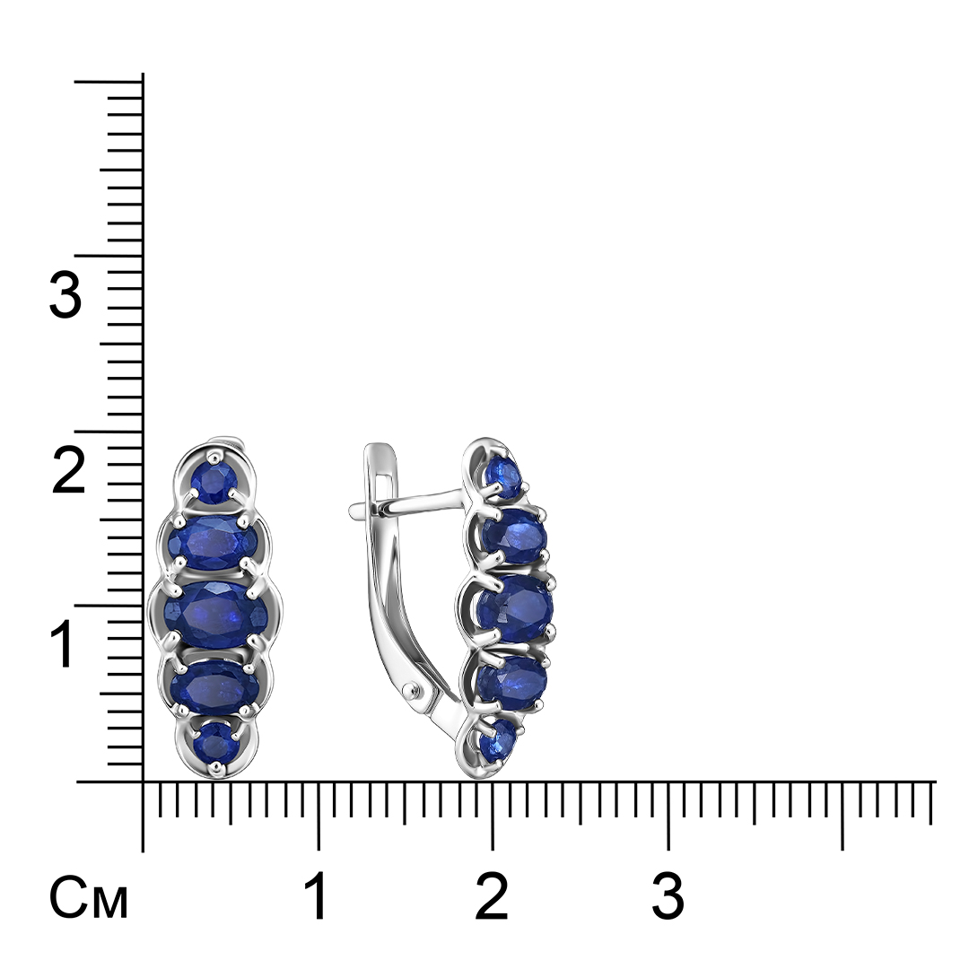 Серьги из белого золота с сапфирами