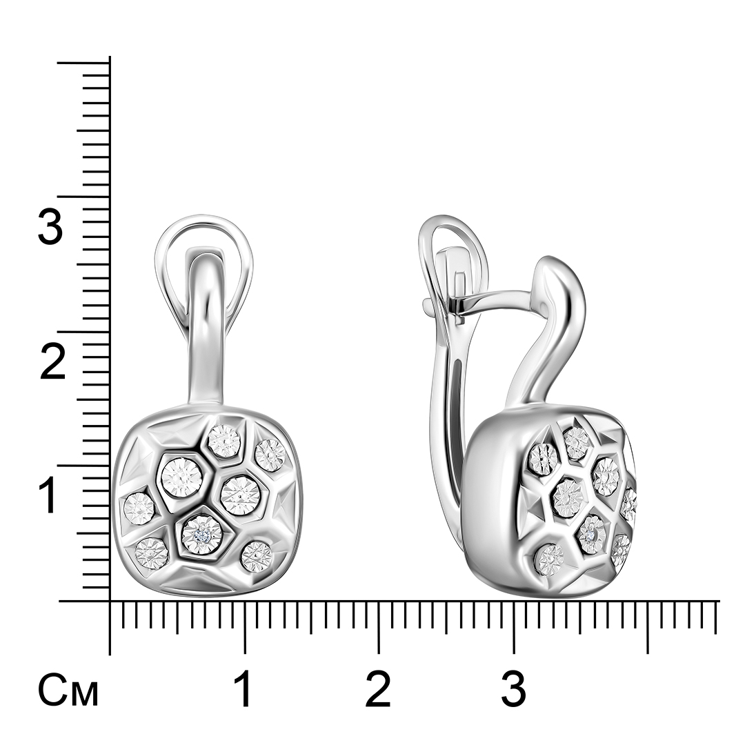 Серебряные серьги с бриллиантами