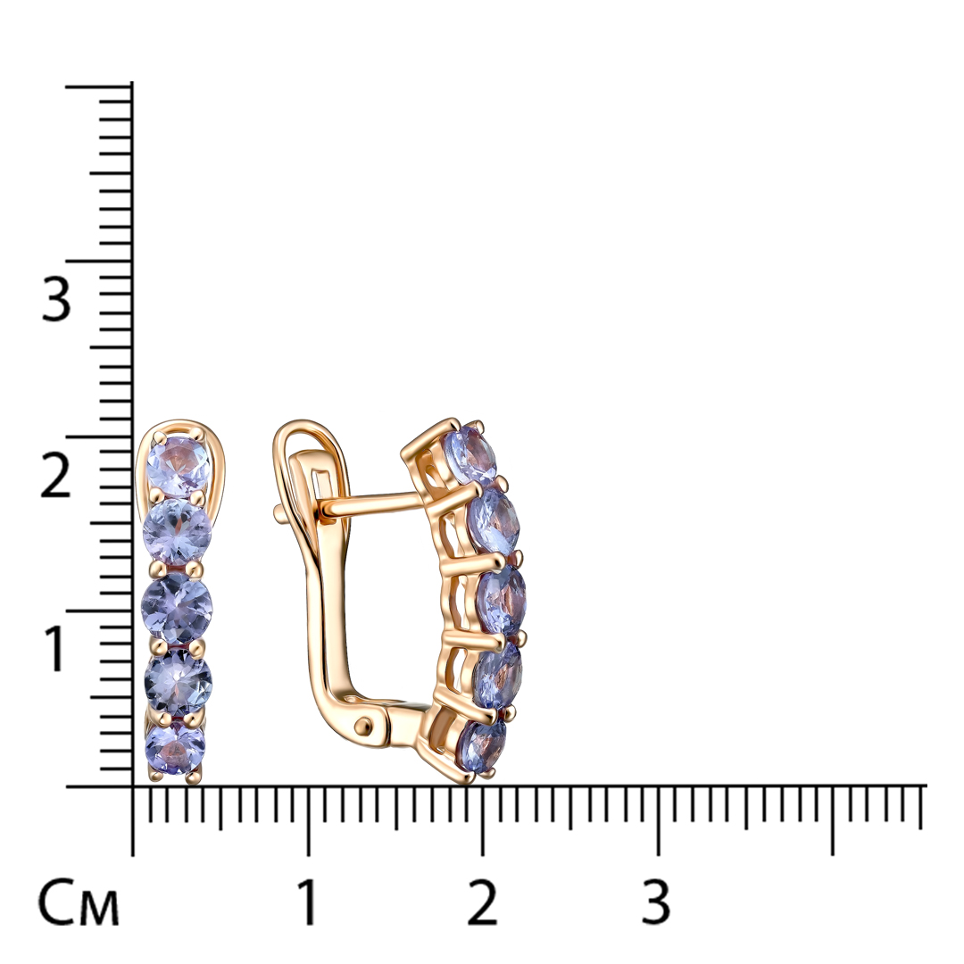 Серебряные серьги 925 пробы; вставки 10 Танзанит 2,35 ct;