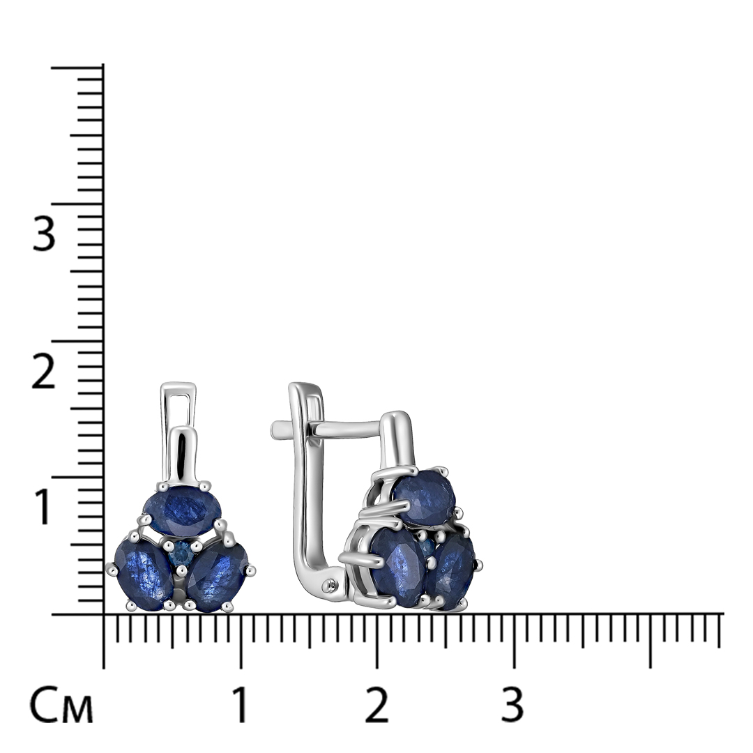 Серебряные серьги с сапфирами
