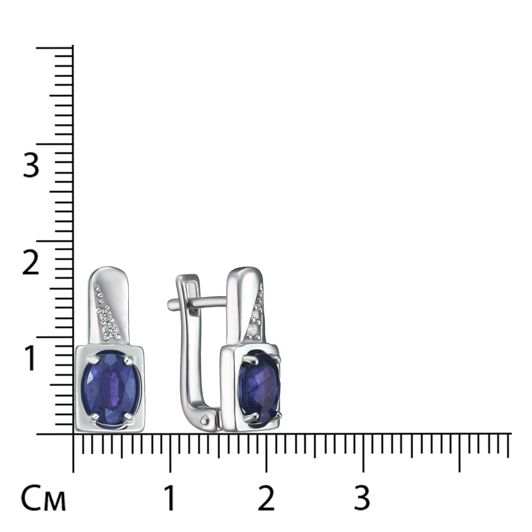 Серебряные серьги с сапфирами