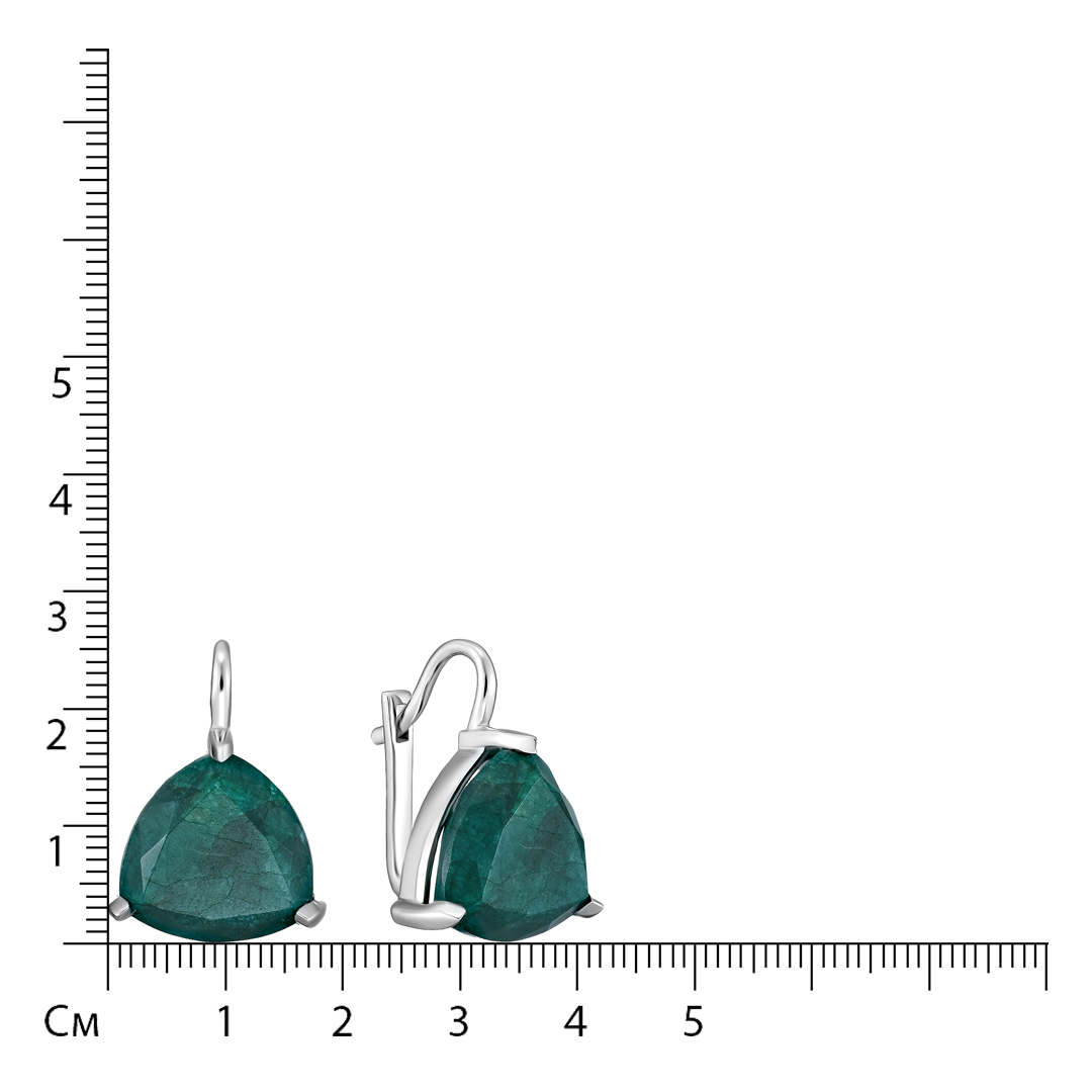 Серебряные серьги 925 пробы; вставки 2 Берилл 22,75 ct;