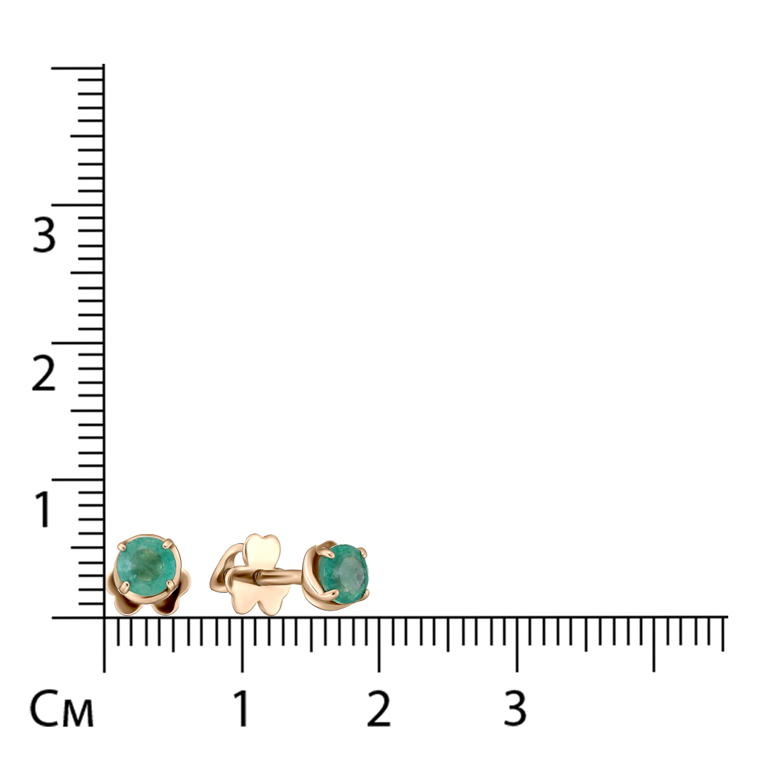 Серьги-пусеты из золота с изумрудами