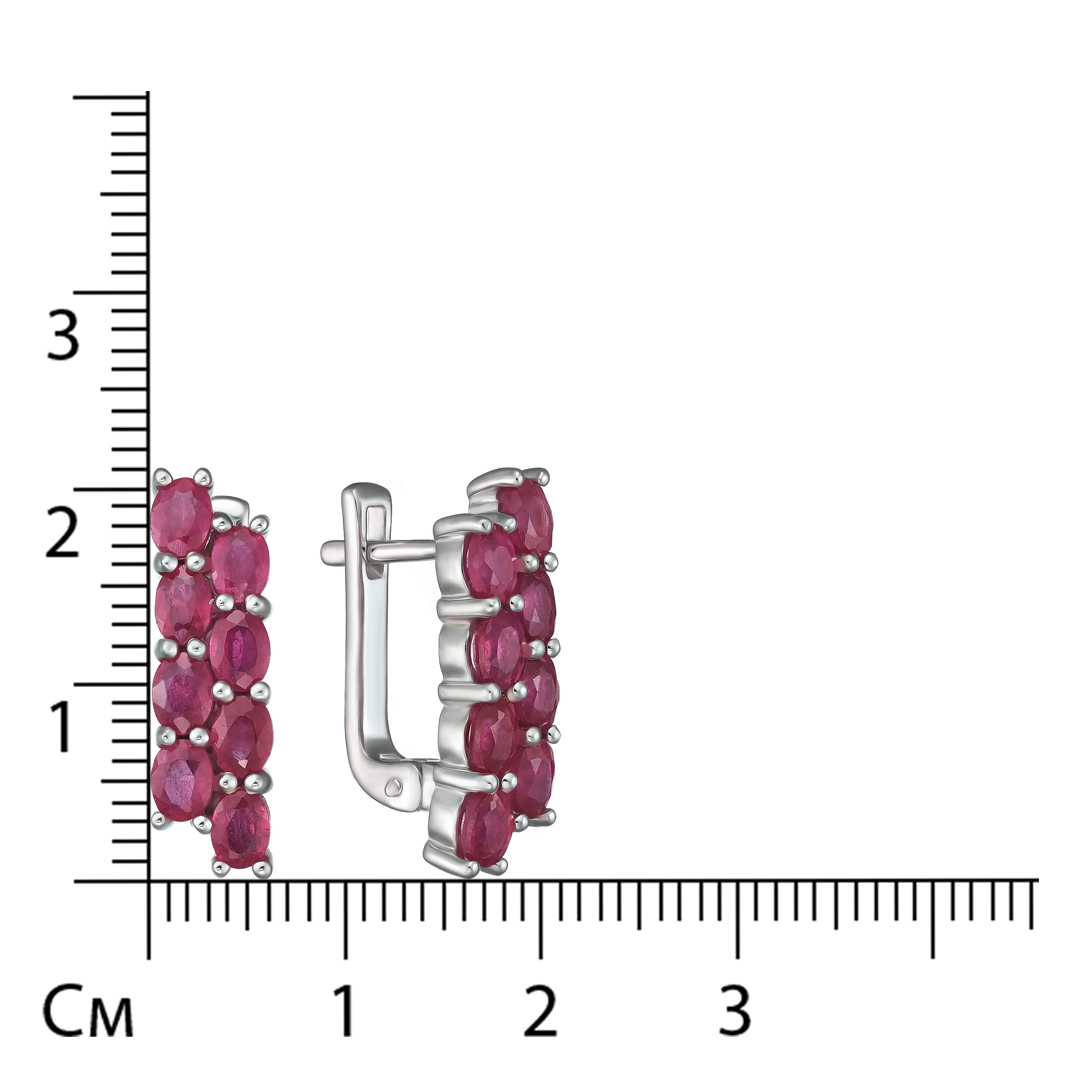 Серебряные серьги с рубинами