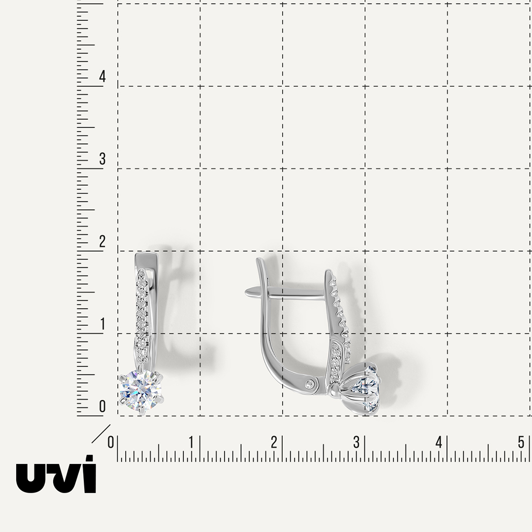 Серебряные серьги с муассанитами