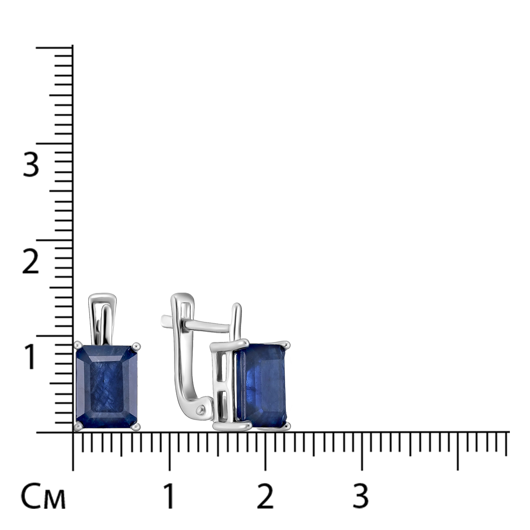Серебряные серьги с сапфирами