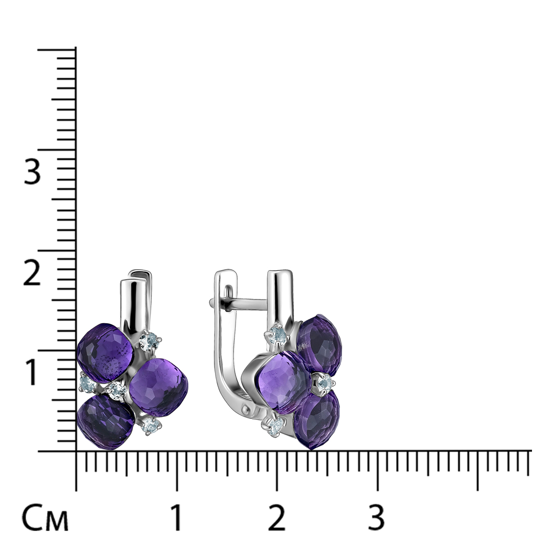 Серебряные серьги с аметистами