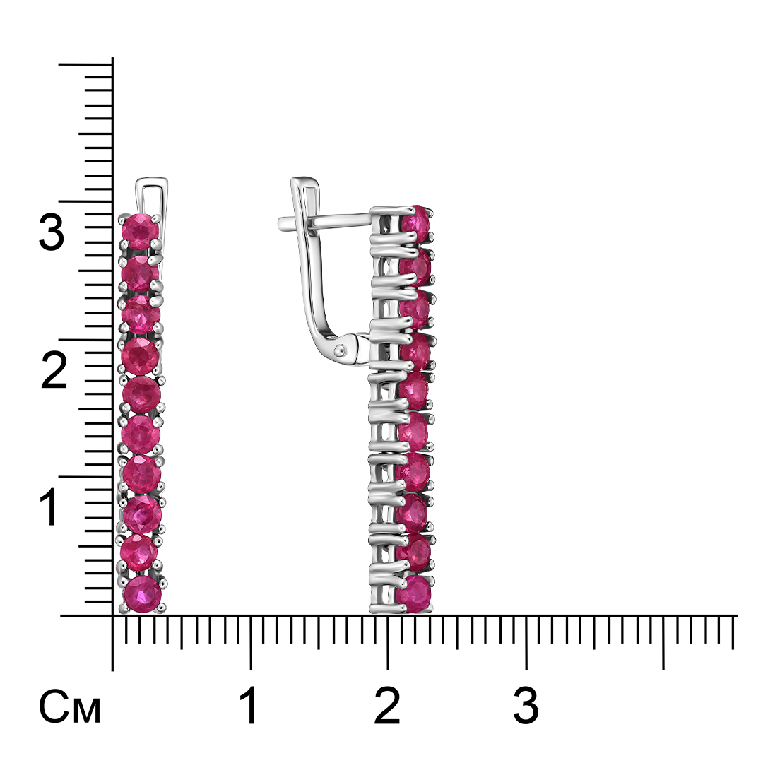 Серебряные серьги с рубинами