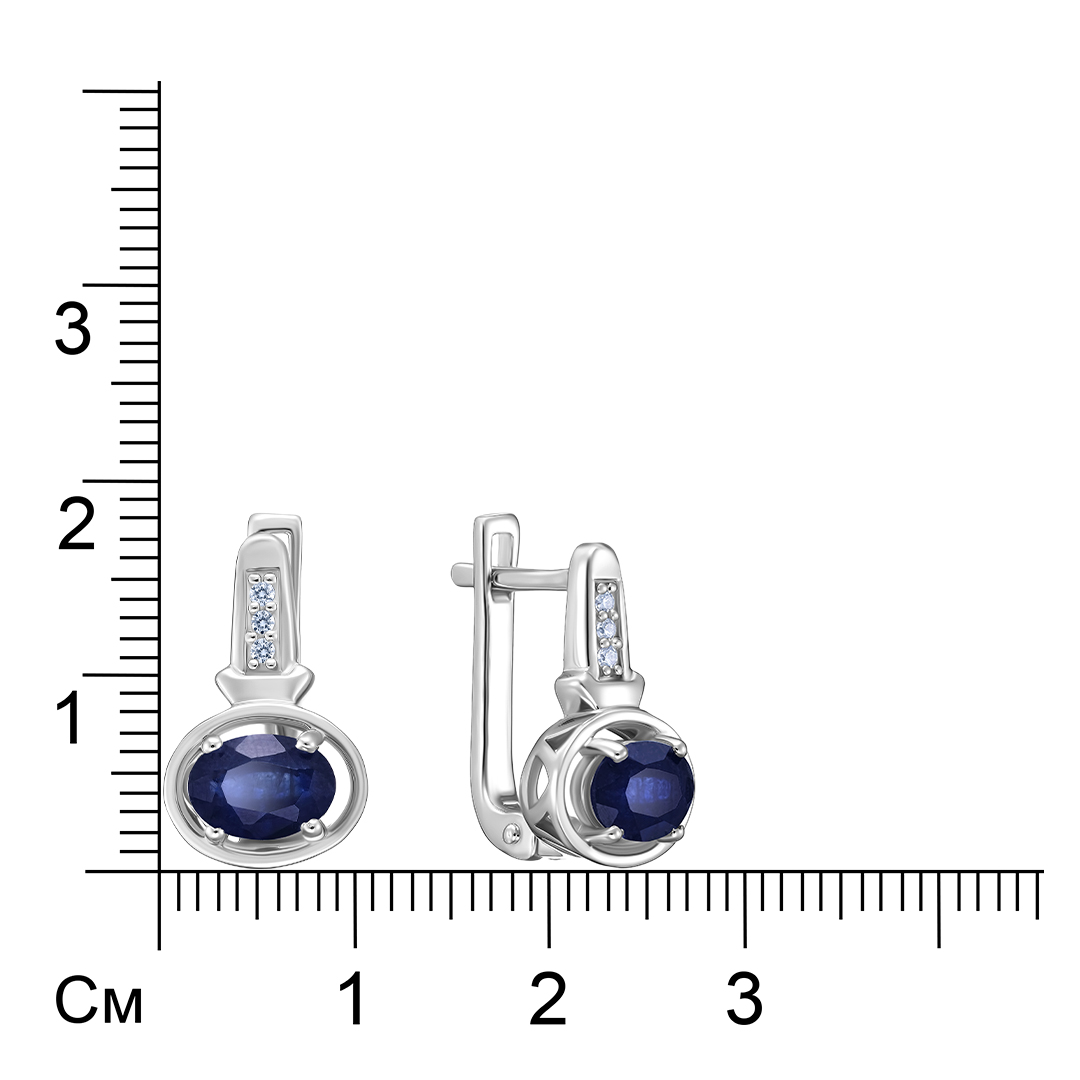 Серебряные серьги с сапфирами