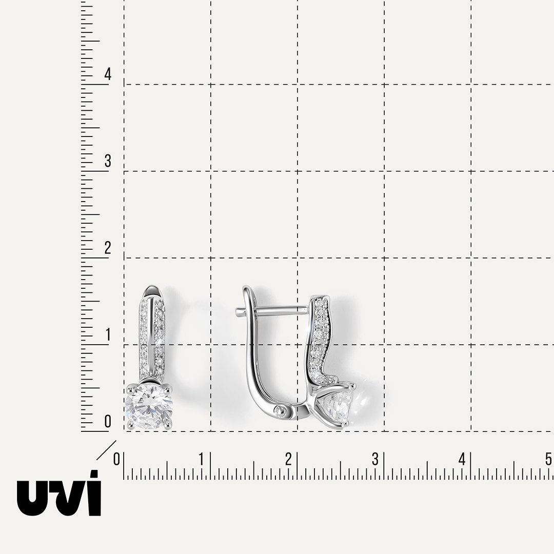 Серебряные серьги с кубическим цирконием