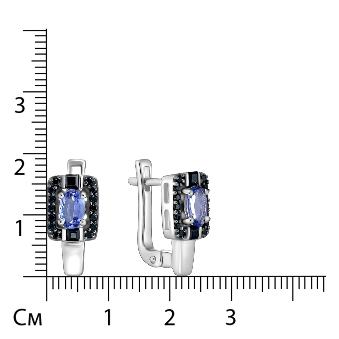 Серебряные серьги с танзанитами