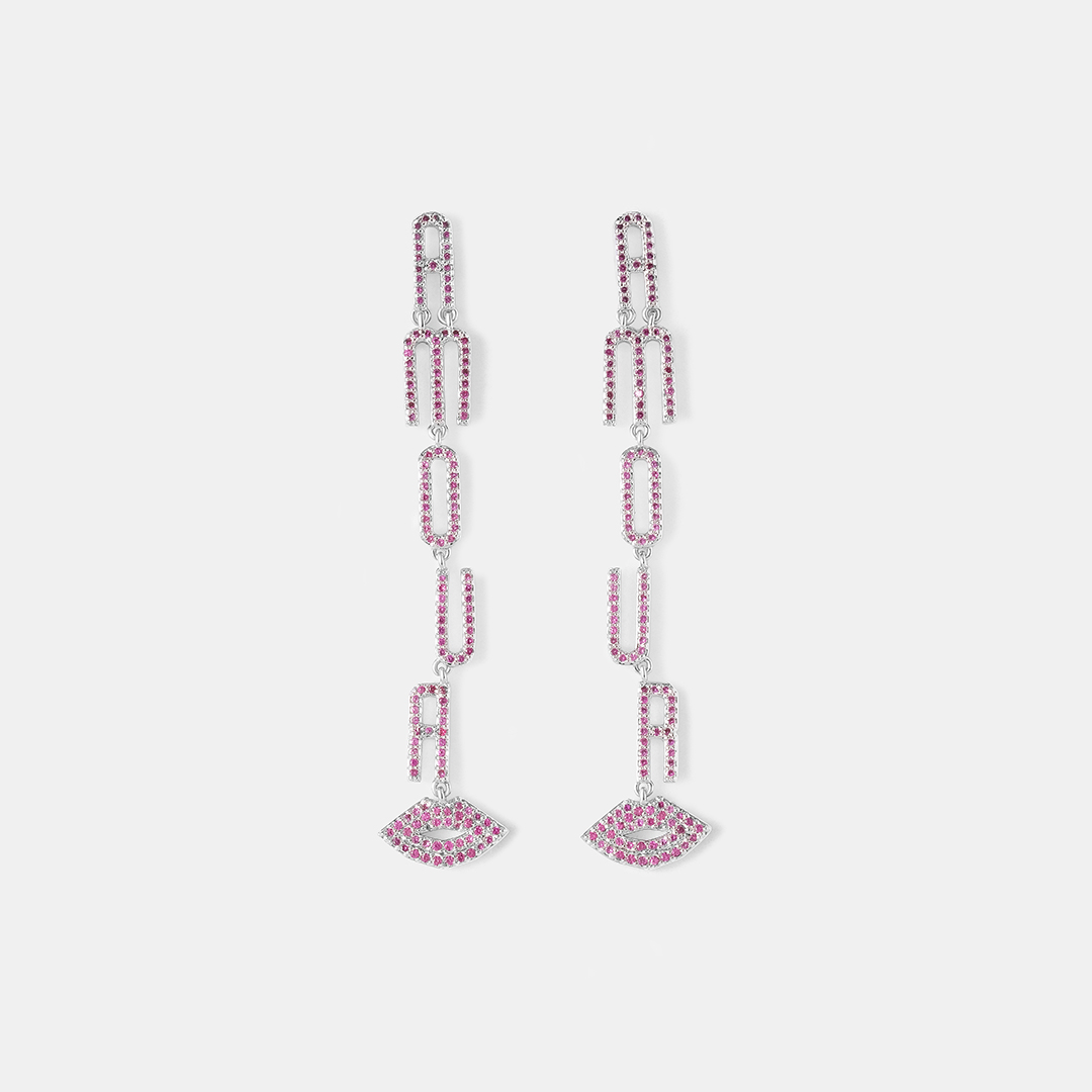 Бижутерные серьги с кубическим цирконием "AMOUR"