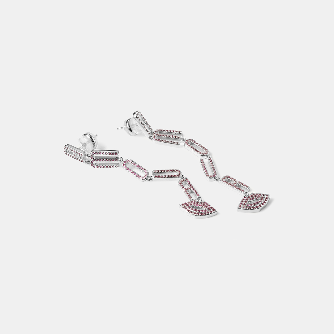 Бижутерные серьги с кубическим цирконием "AMOUR"