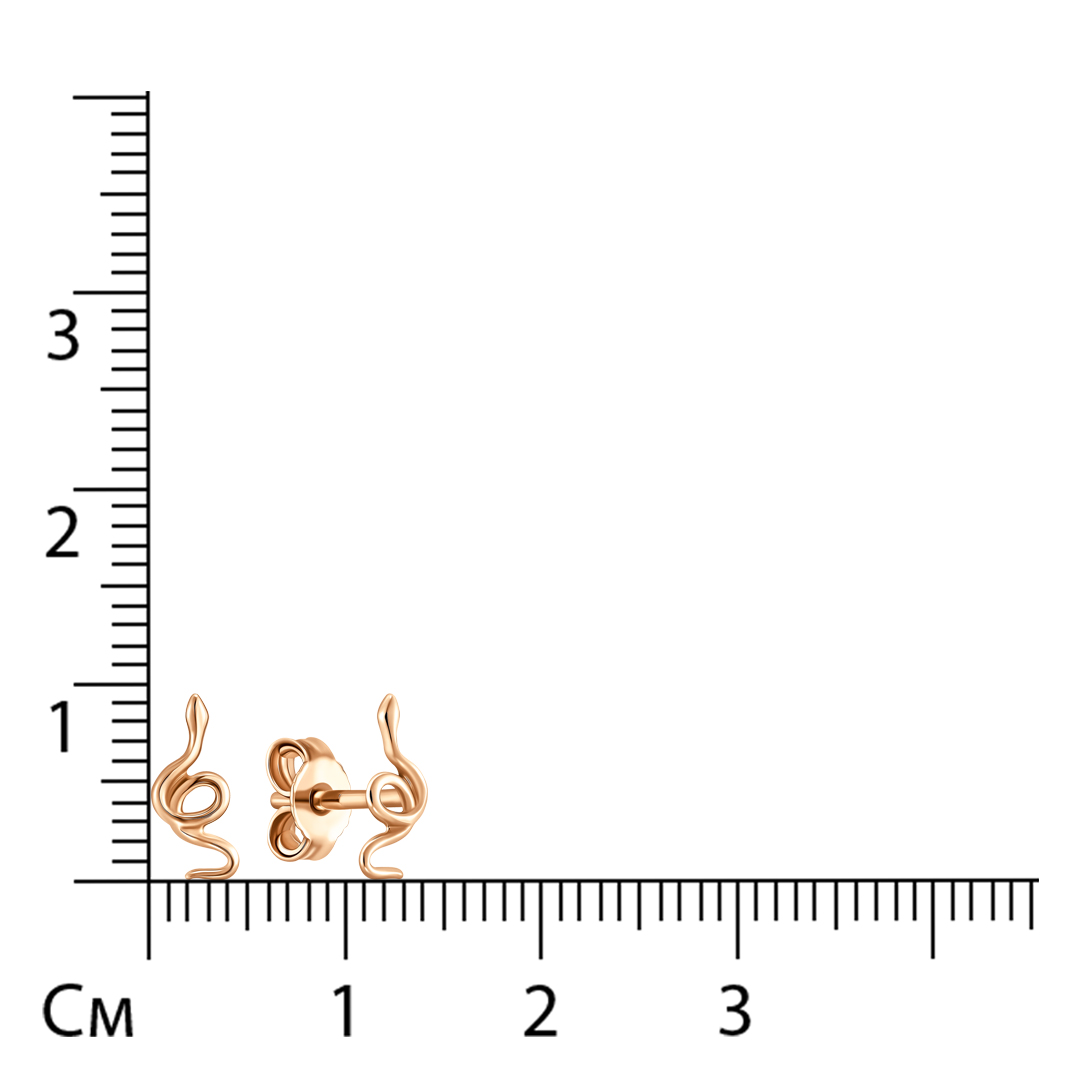 Серьги-пусеты из золота "Змеи"