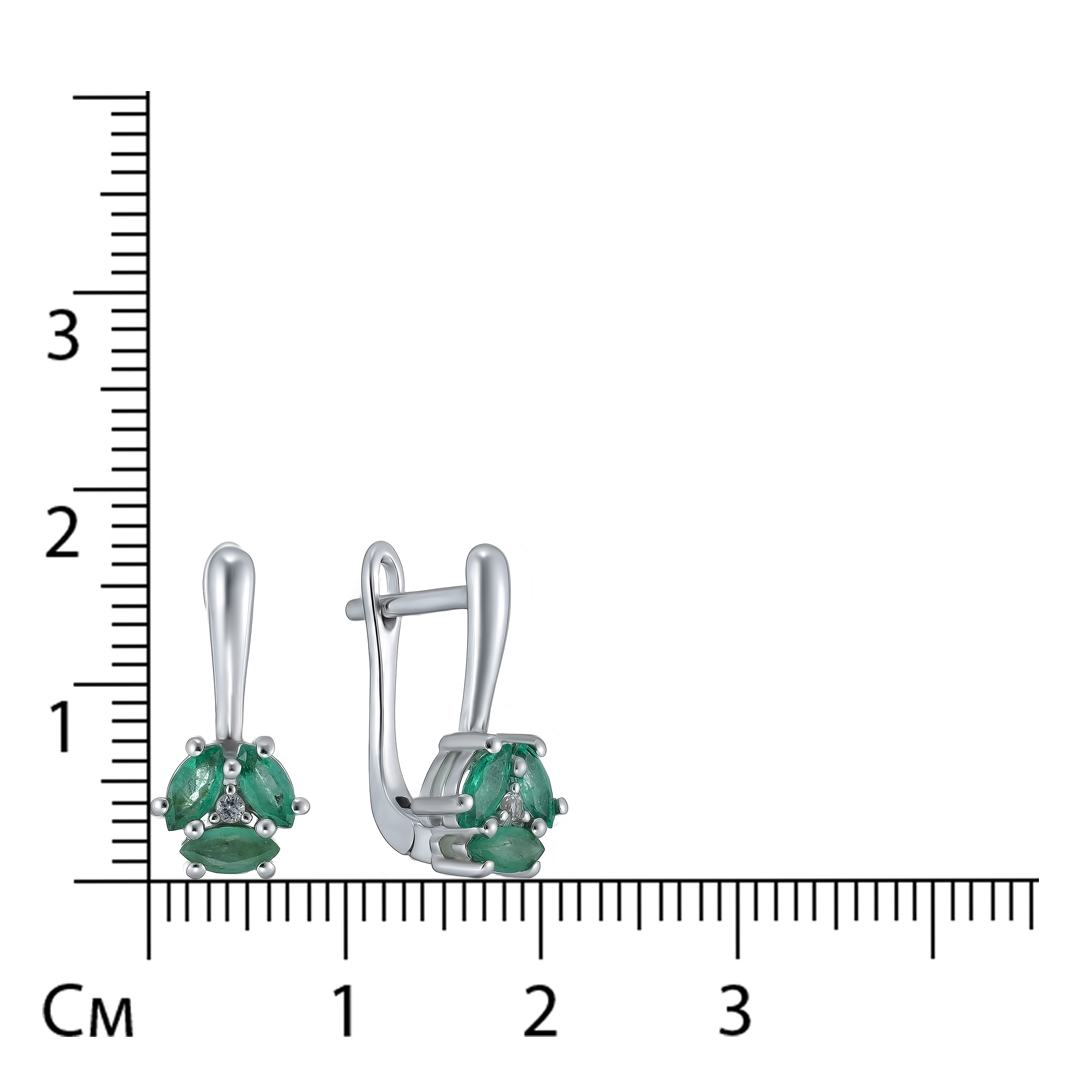 Серебряные серьги с изумрудами