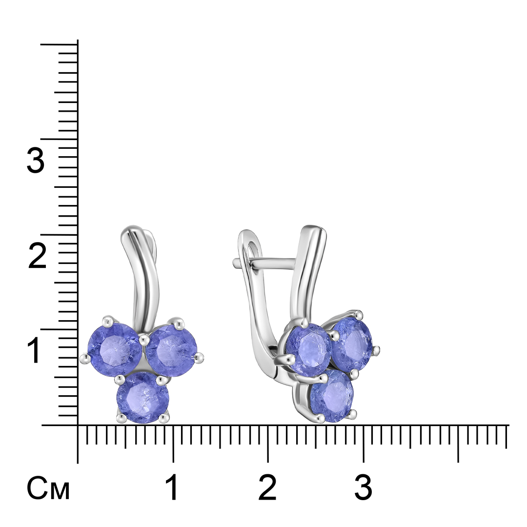 Серебряные серьги с танзанитами