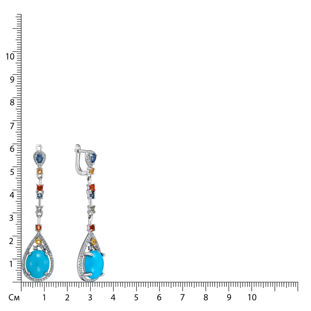Серебряные серьги с бирюзой