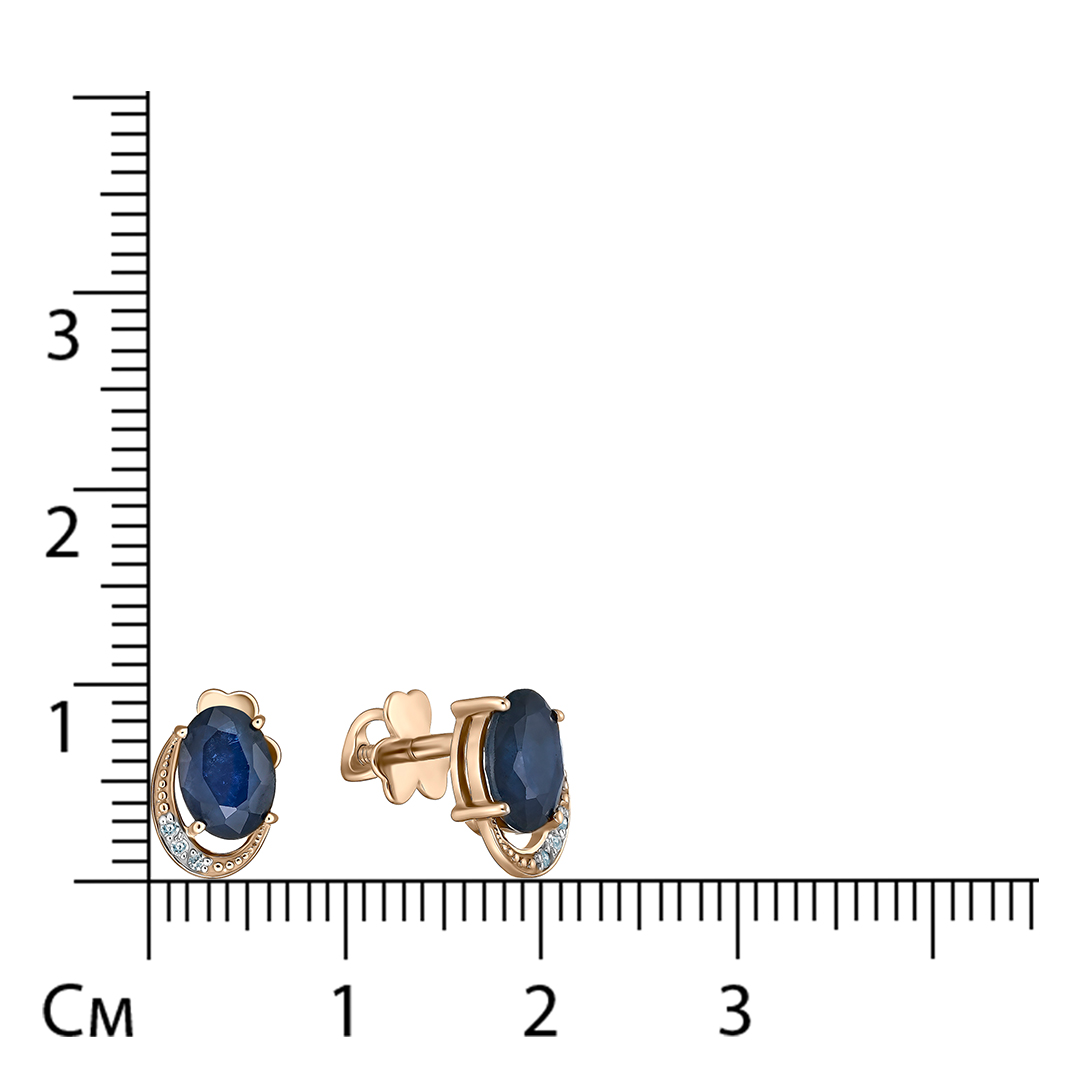 Серьги-пусеты из золота с сапфирами