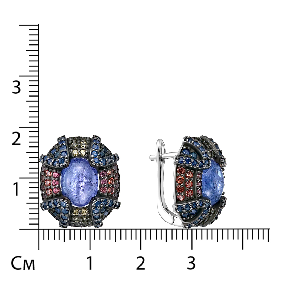 Серебряные серьги с танзанитами