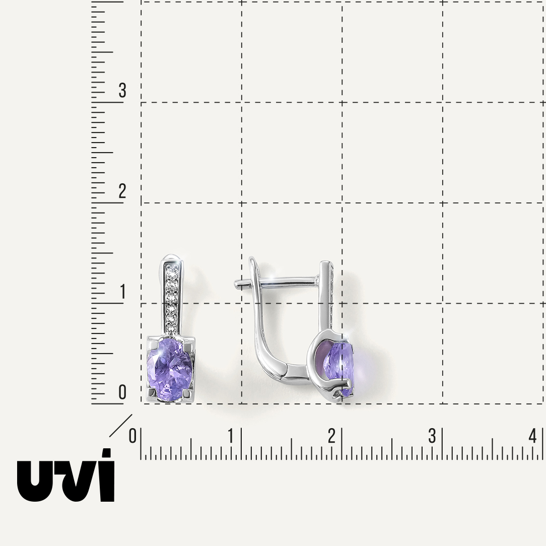 Серебряные серьги с танзанитами