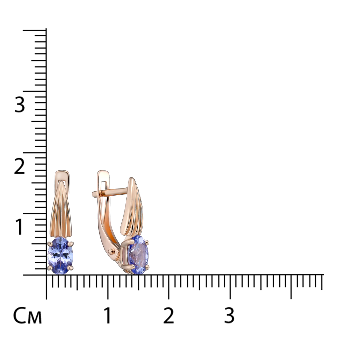 Серьги из золота с танзанитами