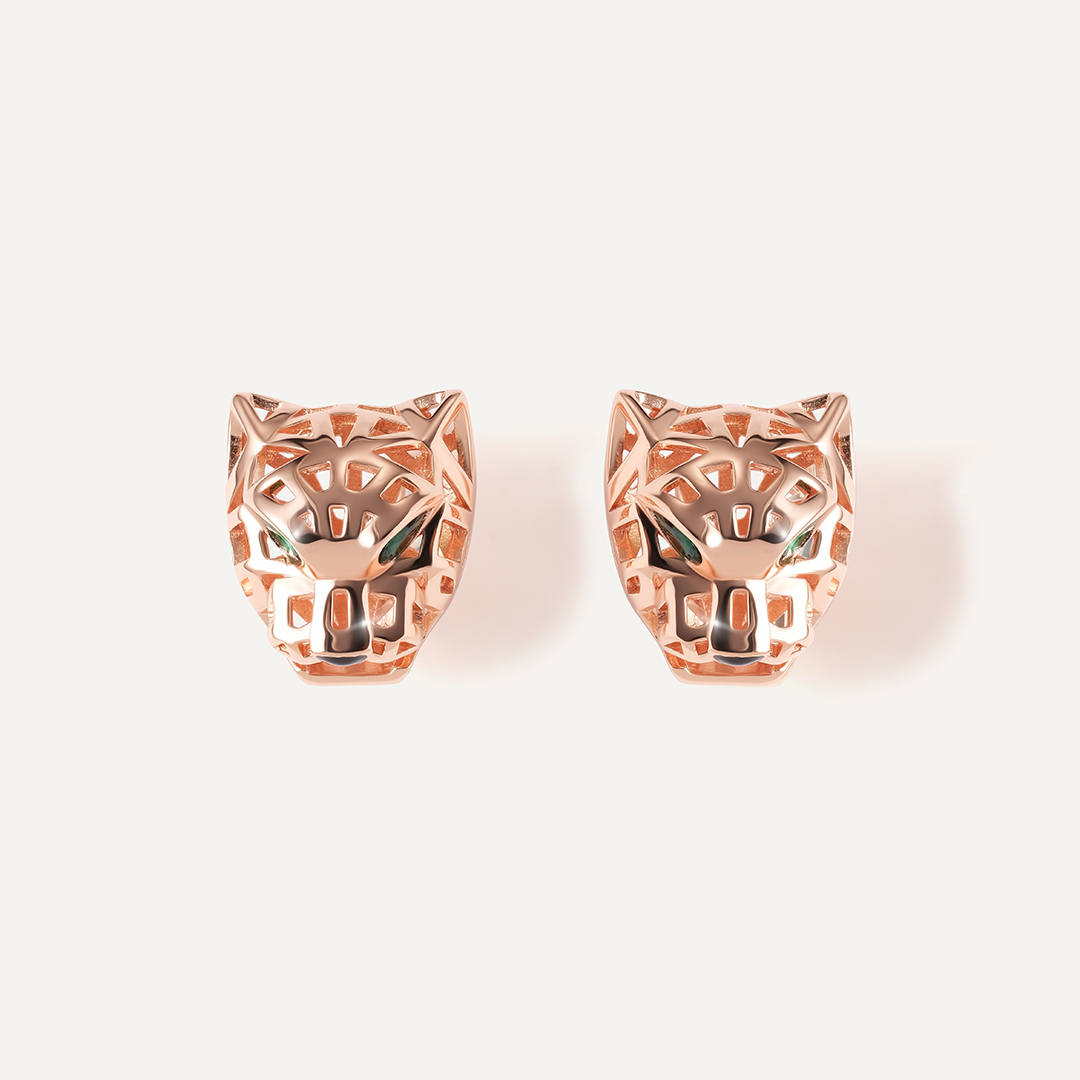 Серебряные серьги с кубическим цирконием "Пантеры"