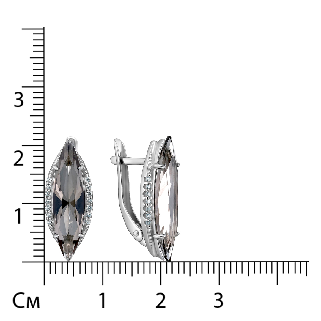 Серебряные серьги с раухтопазами