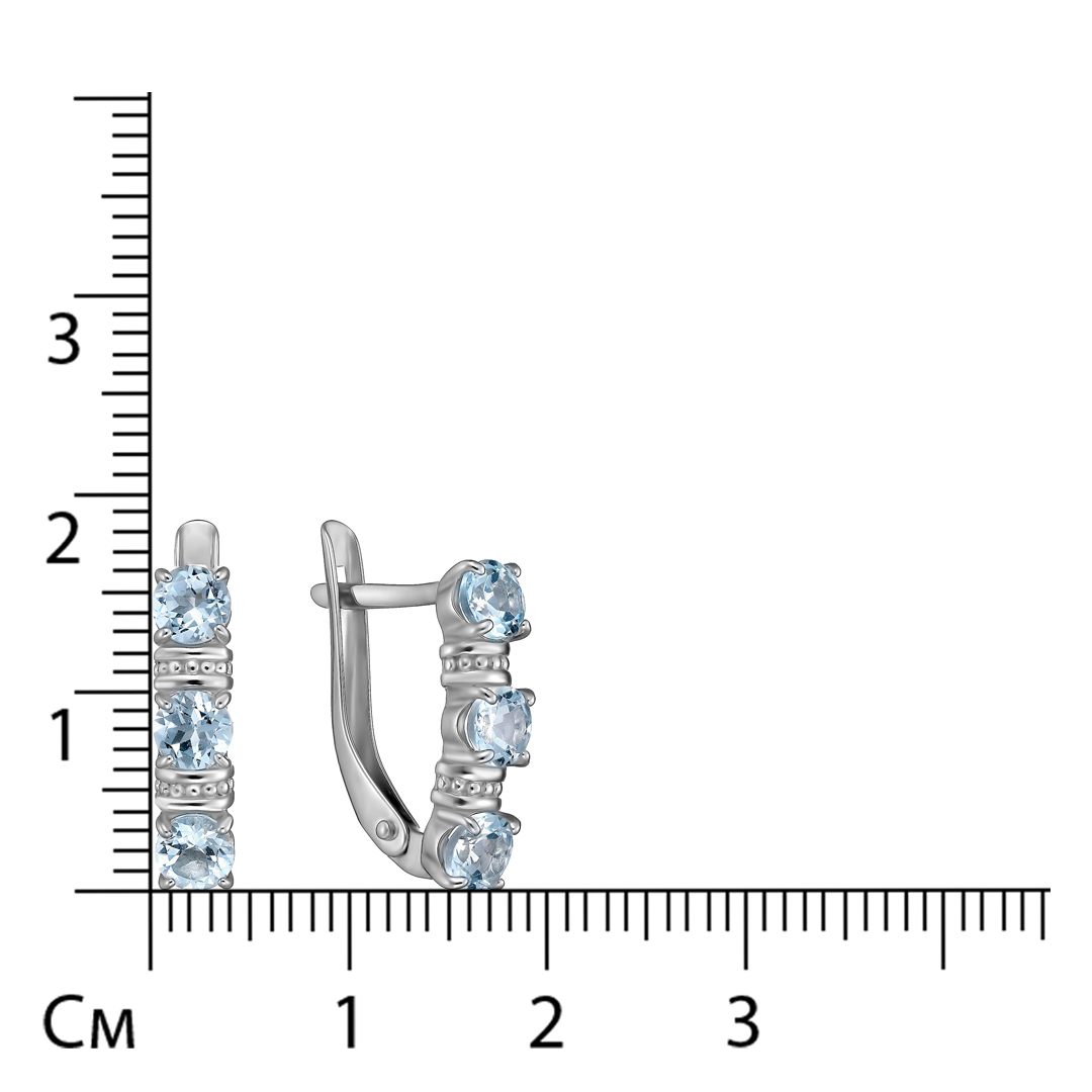 Серебряные серьги с топазами