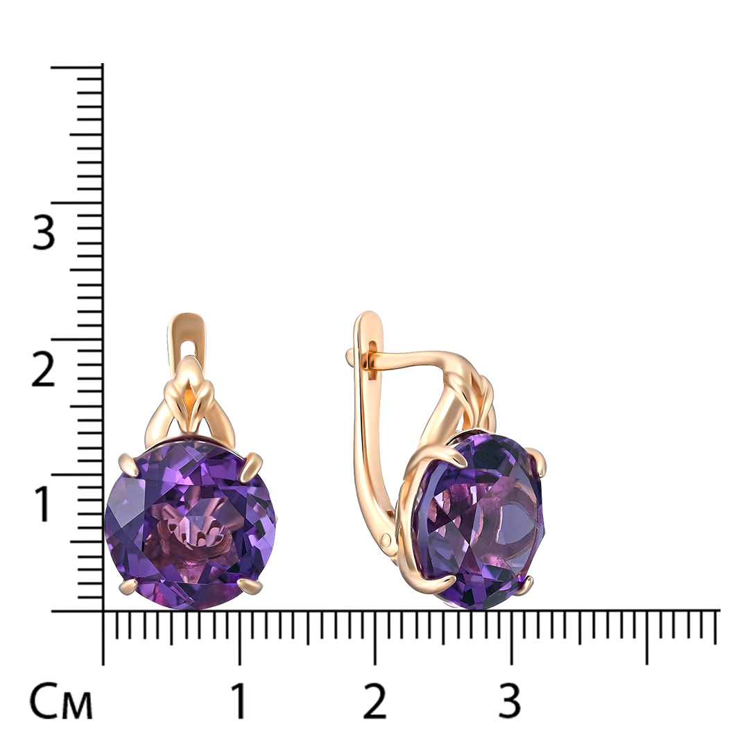 Серебряные серьги 925 пробы; вставки 2 Аметист;