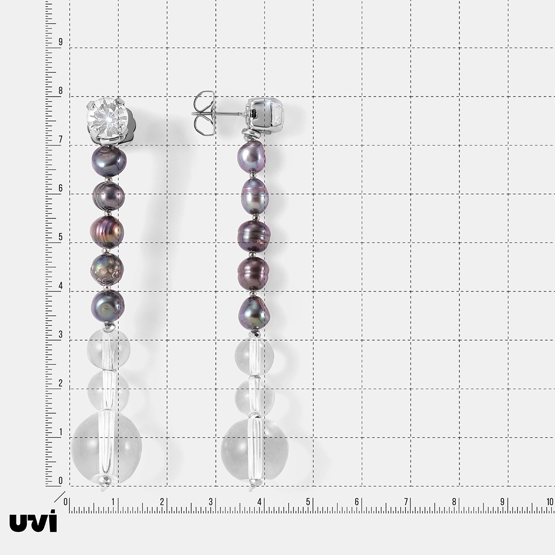 Бижутерные серьги с черным жемчугом