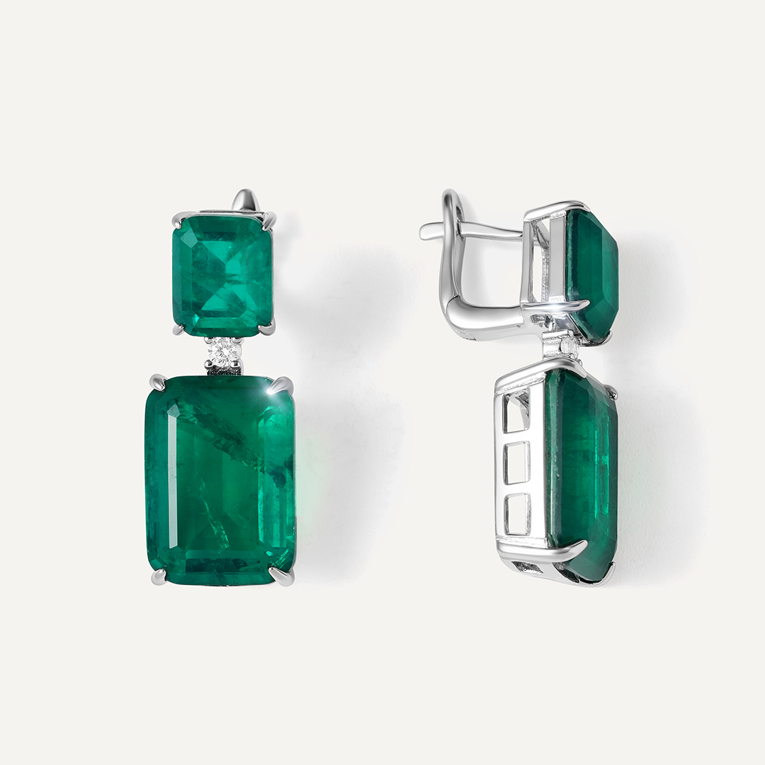 Серебряные серьги с кубическим цирконием