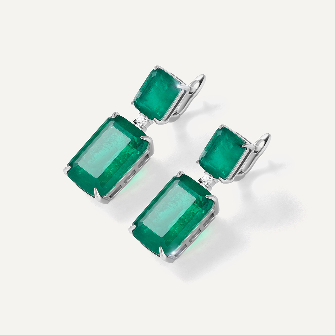 Серебряные серьги с кубическим цирконием