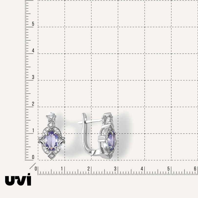 Серебряные серьги с танзанитами