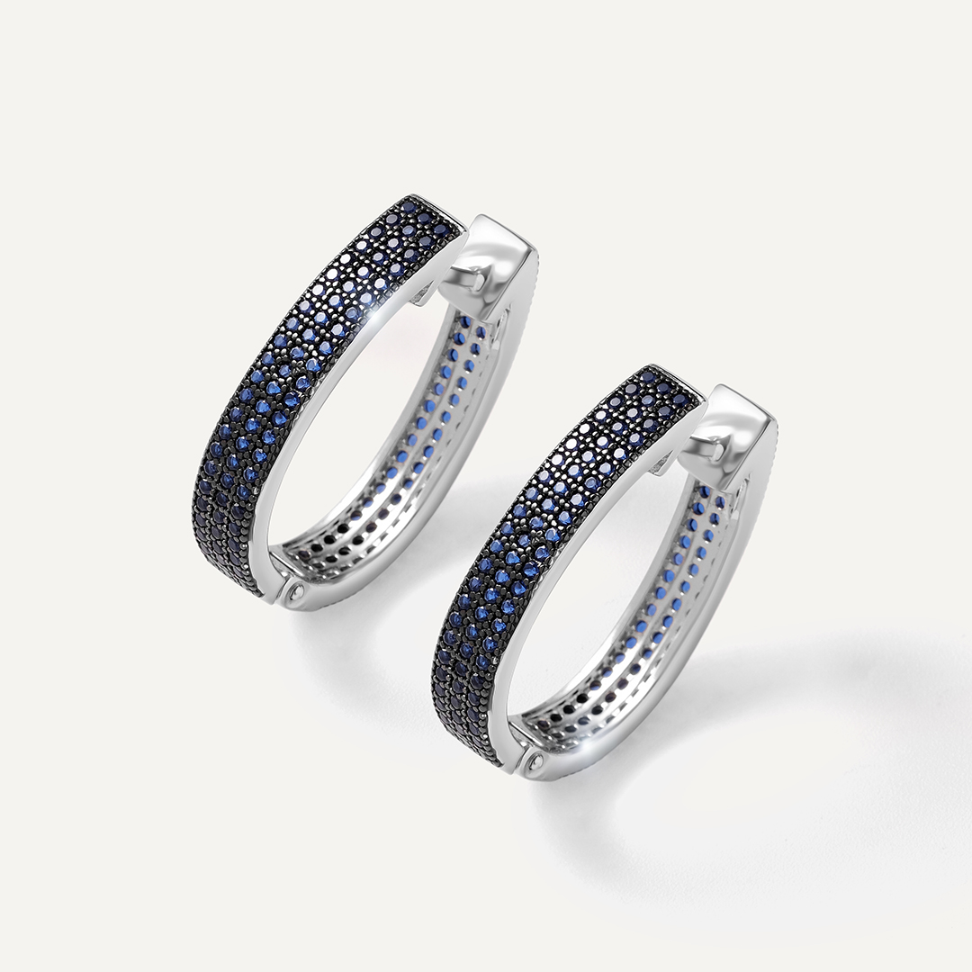 Серебряные серьги с кубическим цирконием