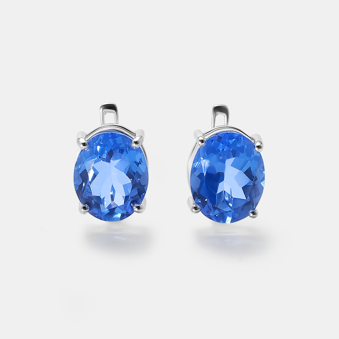 Серебряные серьги 925 пробы; вставки 2 Топаз 11,3ct;