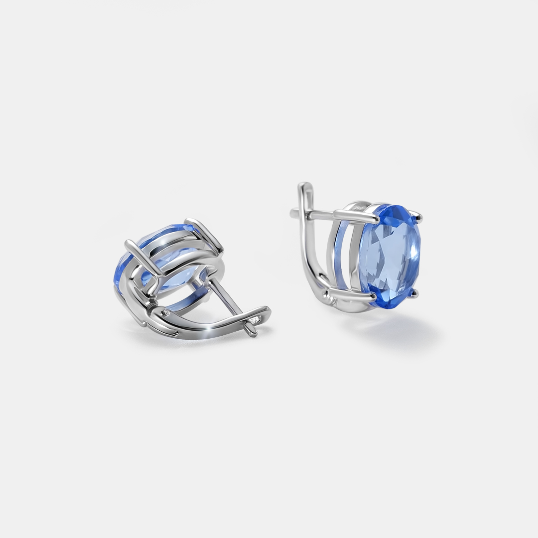 Серебряные серьги 925 пробы; вставки 2 Топаз 11,3ct;