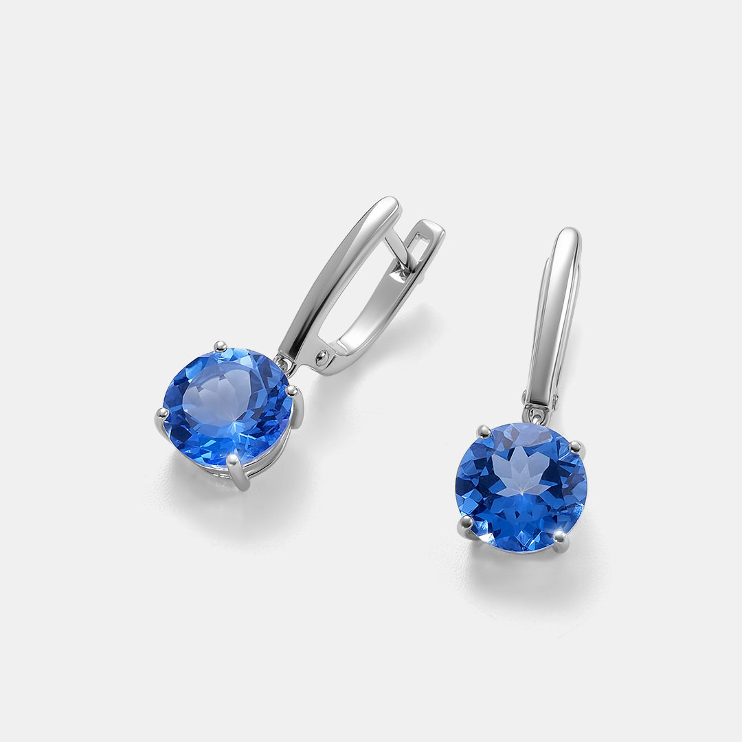 Серебряные серьги 925 пробы; вставки 2 Топаз 9ct;