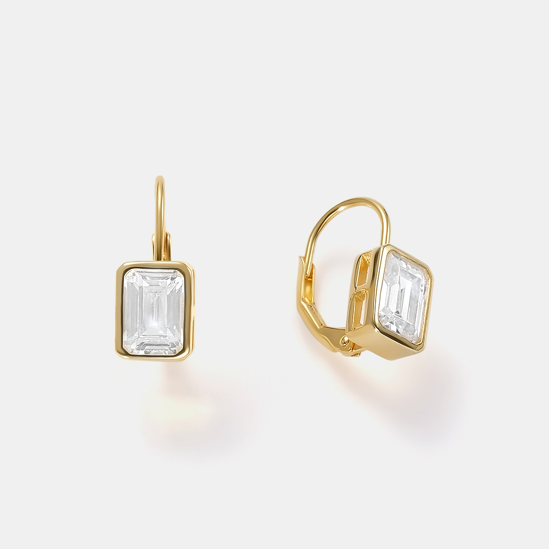 Серебряные серьги 925 пробы; вставки 2 Куб. Цирконий бесцв. 3,35ct;