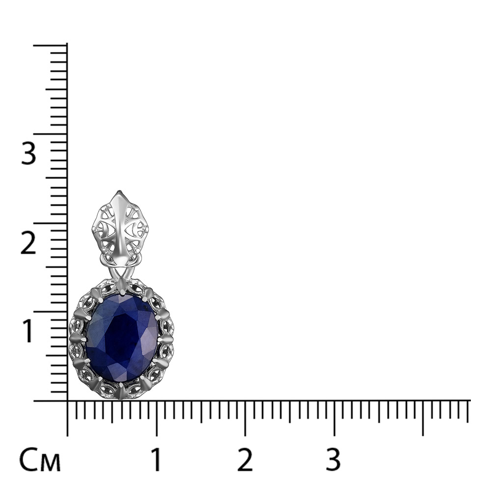 Серебряная подвеска 925 пробы; вставки 1 Сапфир 2,934 U/2