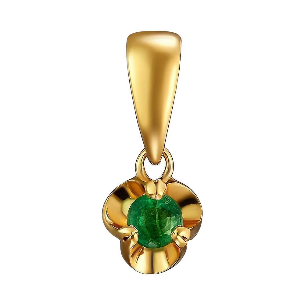 Серебряная подвеска 925 пробы; вставки 1 Изумруд 3/3 0,120;