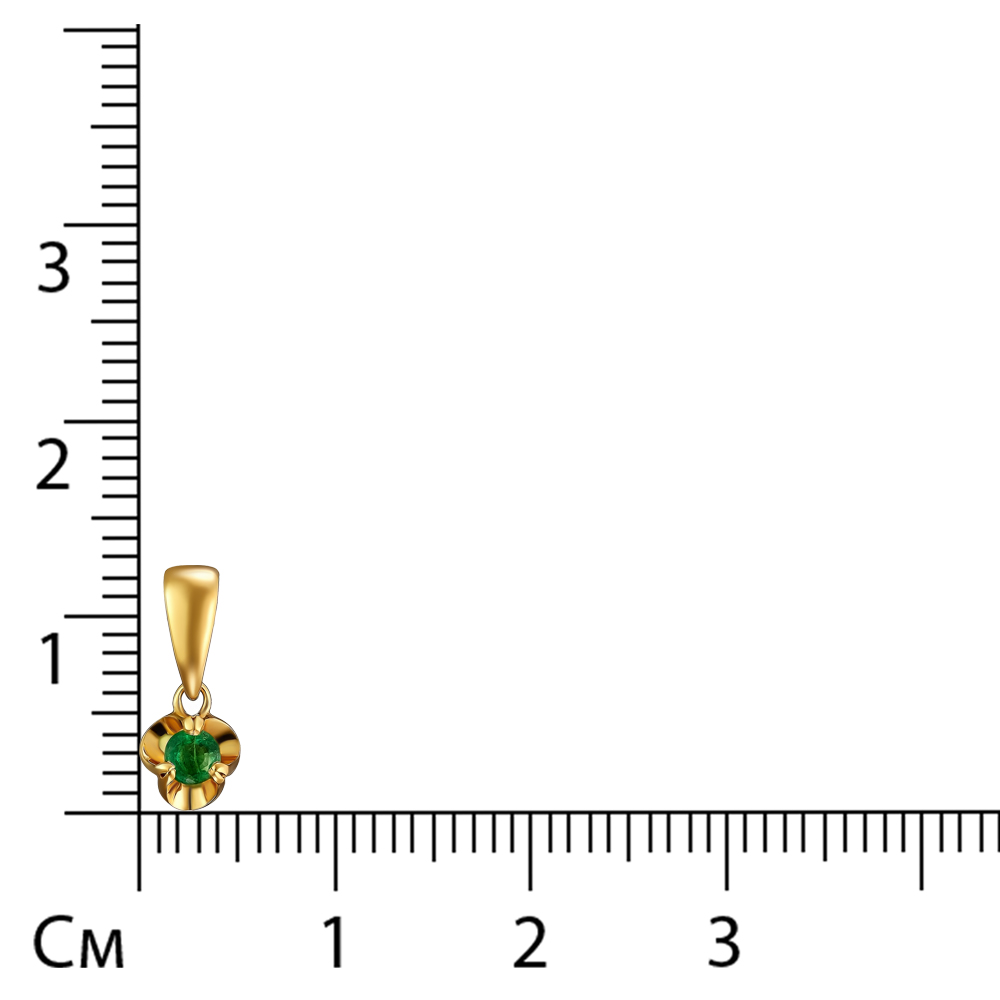 Серебряная подвеска 925 пробы; вставки 1 Изумруд 3/3 0,120;