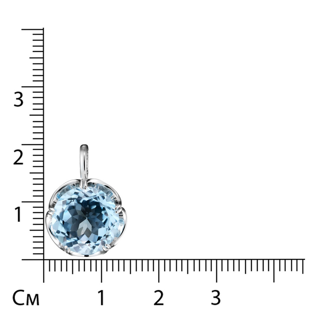 Серебряная подвеска 925 пробы; вставки 1 Топаз;