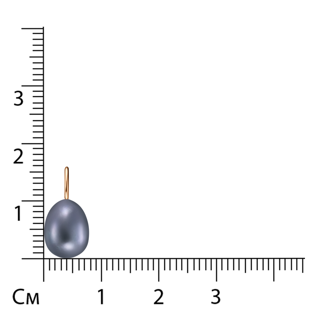 Подвеска из золота с черным жемчугом